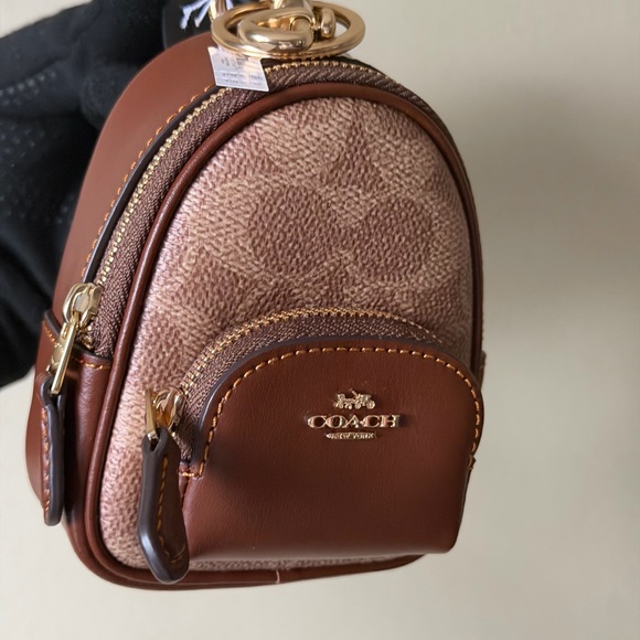 Coach Other - Coach Signature print Mini court Backpack, Bag charm Keychain. NWT. Authentic